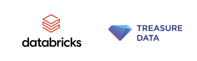 databricksのロゴとTreasure Dataのロゴ