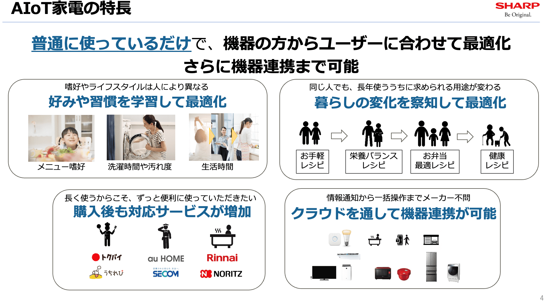 シャープ AIoT家電の特徴