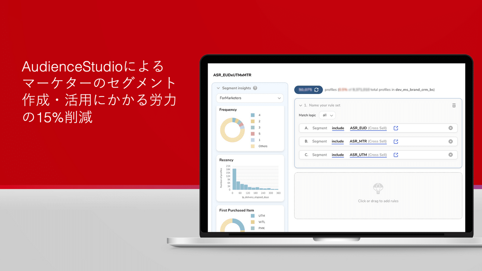 AudienceStudioによるマーケターのセグメント作成・活用にかかる労力の15%削減
