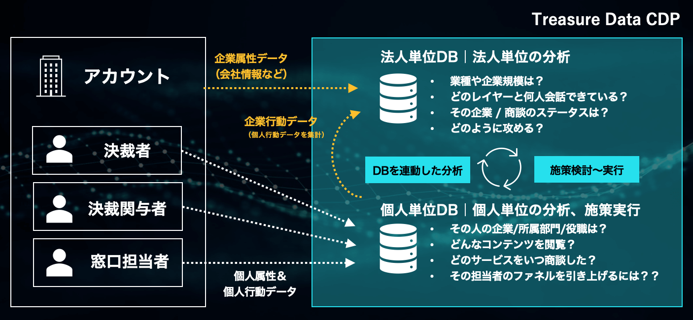 個人単位と法人単位のデータセット