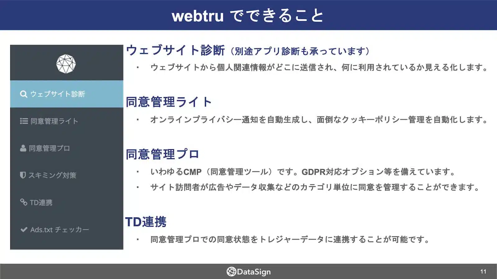 個人関連情報の取得状況を把握できるツール「webtru」