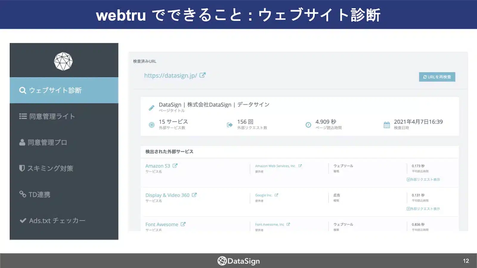 webtruでできること：ウェブサイト診断